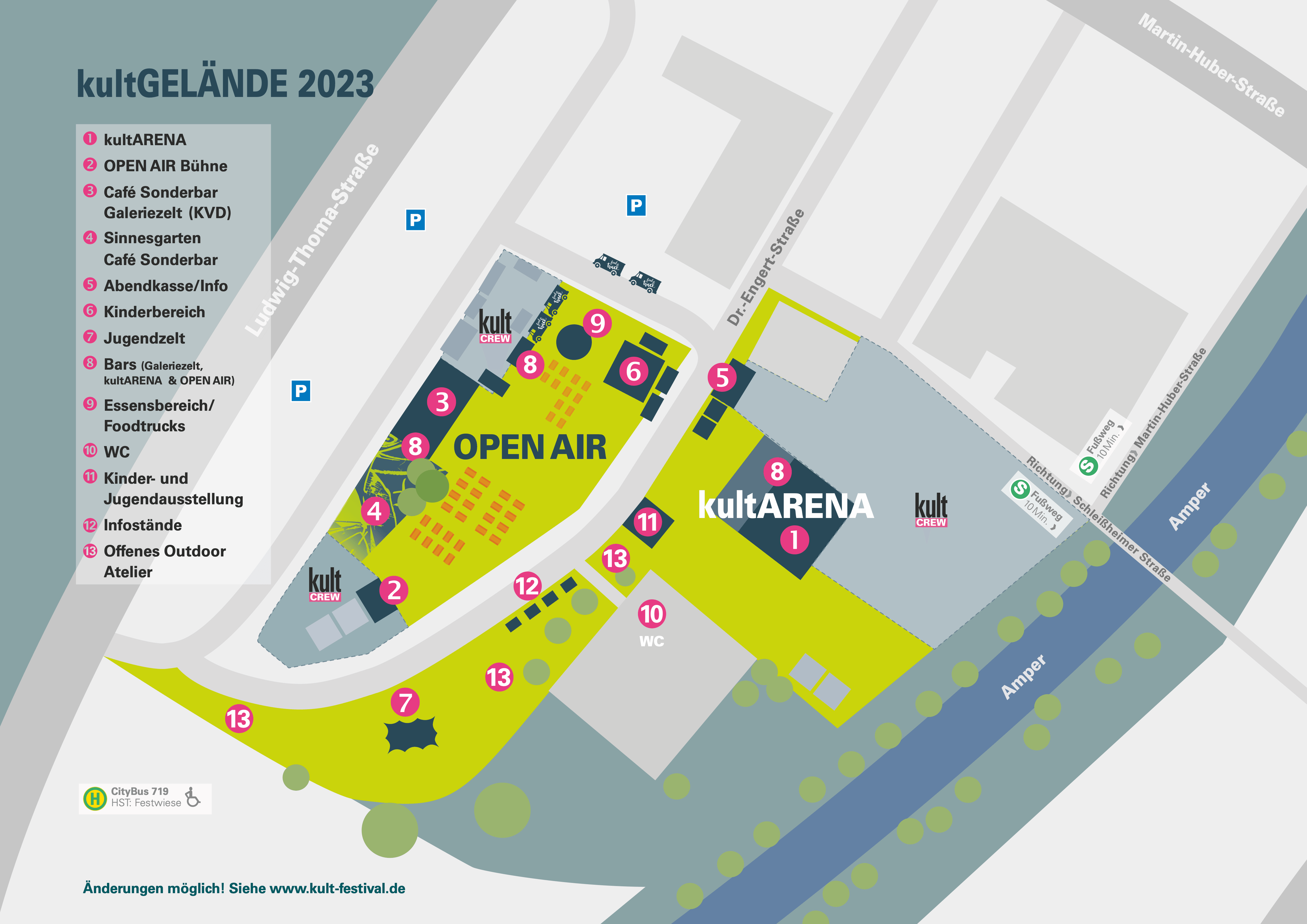 Geländeplan für das kult'23 Festival